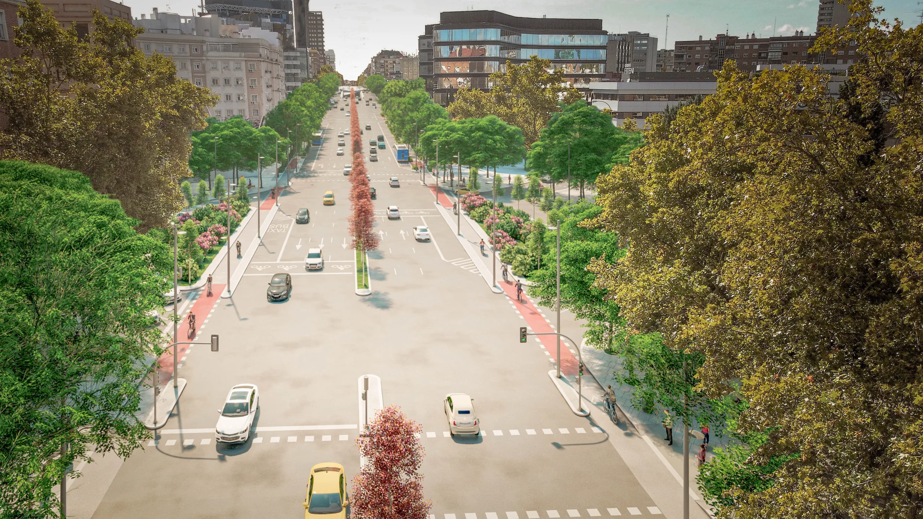 Recreación de la nueva calle Joaquín Costa tras la eliminación del scalextric