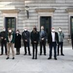 Diputados de los partidos que han presentado la PNL conjunta sobre pluralidad lingüística