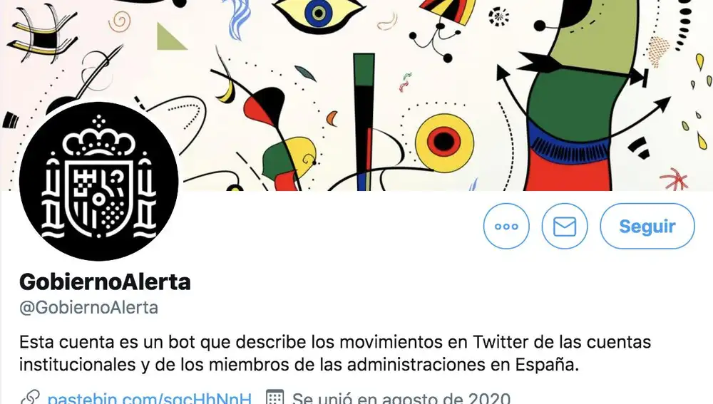 Este es el perfil de 'Gobierno alerta' en Twitter