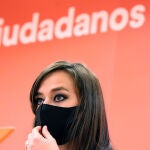 La coordinadora autonómica de Ciudadanos Castilla y León, Gemma Villarroel, ofrece una rueda de prensa tras la primera reunión telemática del Comité autonómico
