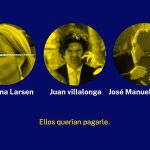 Corinna Larsen, Juan Villalongo y José Manuel Villarejo en una grabación