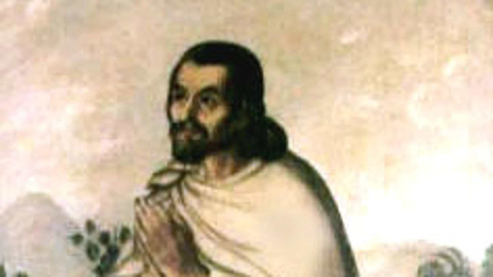 Imagen de Juan Diego Cuauhtlatoatzin rezando