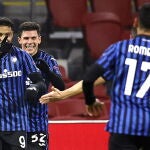 Luis Muriel, del Atalanta, celebra su gol