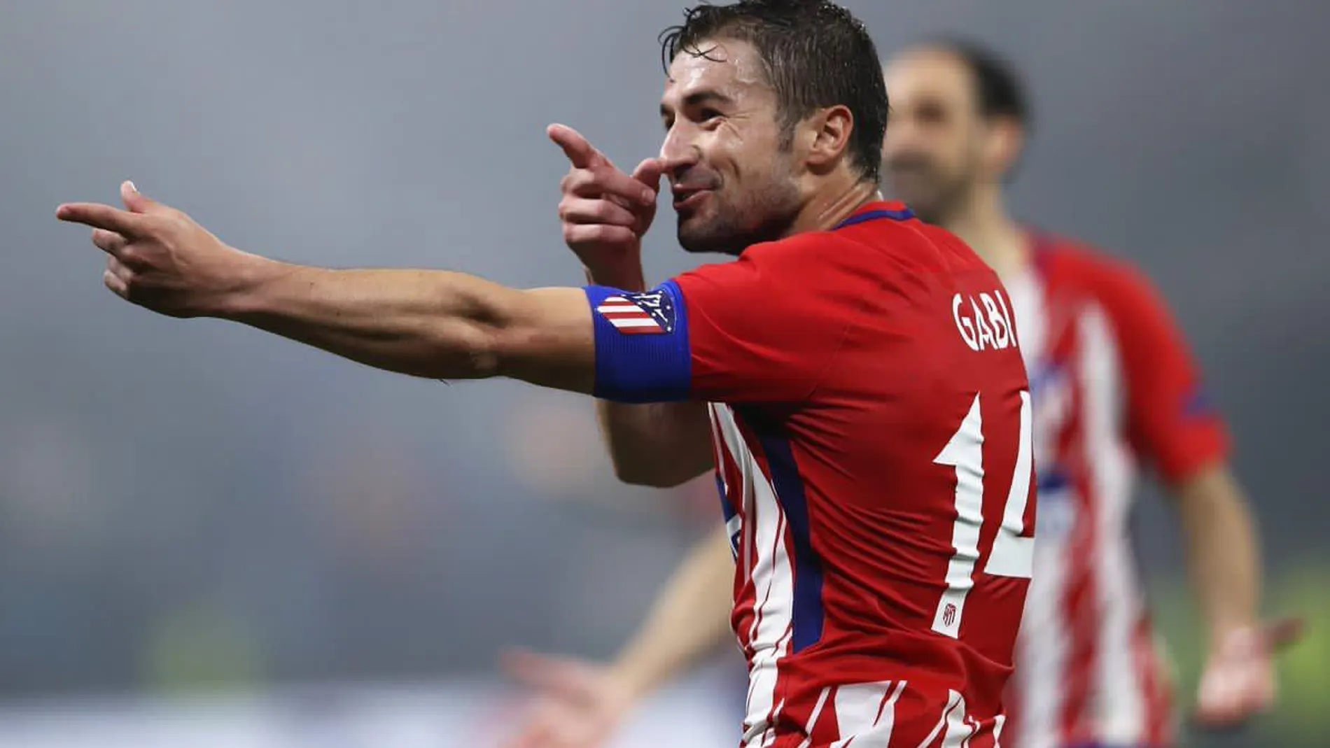 Gabi, durante un partido con el Atlético de Madrid.