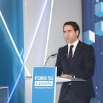 El secretario general del PP, Teodoro García Egea durante su intervención en el Foro 5G de LA RAZÓN