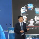 Tony Jin Yong, CEO de Huawei España, durante su intervención en el Foro 5G organizado por LA RAZÓN
