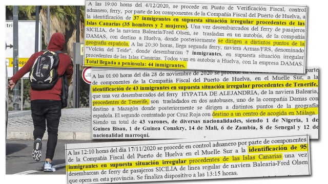 Documentos que prueban el traslado de los inmigrantes