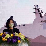 La presidenta de Taiwán Tsai Ing-wen durante la presentación