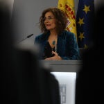 María Jesús Montero, portavoz del gobierno en la rueda de prensa tras el consejo de ministros.