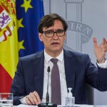 El ministro de Sanidad, Salvador Illa, ofrece una rueda de prensa tras el Consejo Interterritorial del Sistema Nacional de Salud, en Madrid (España), a 16 de diciembre de 2020.16 DICIEMBRE 2020;CAROLINA DARIAS;SALVADOR ILLA;CONSEJO INTERTERRITORIAL DE SALUD;SALUD;CORONAVIRUS;GOBIERNO;POLÍTICA;MINISTERIO DE SANIDADEUROPA PRESS/J. Hellín. POOL16/12/2020