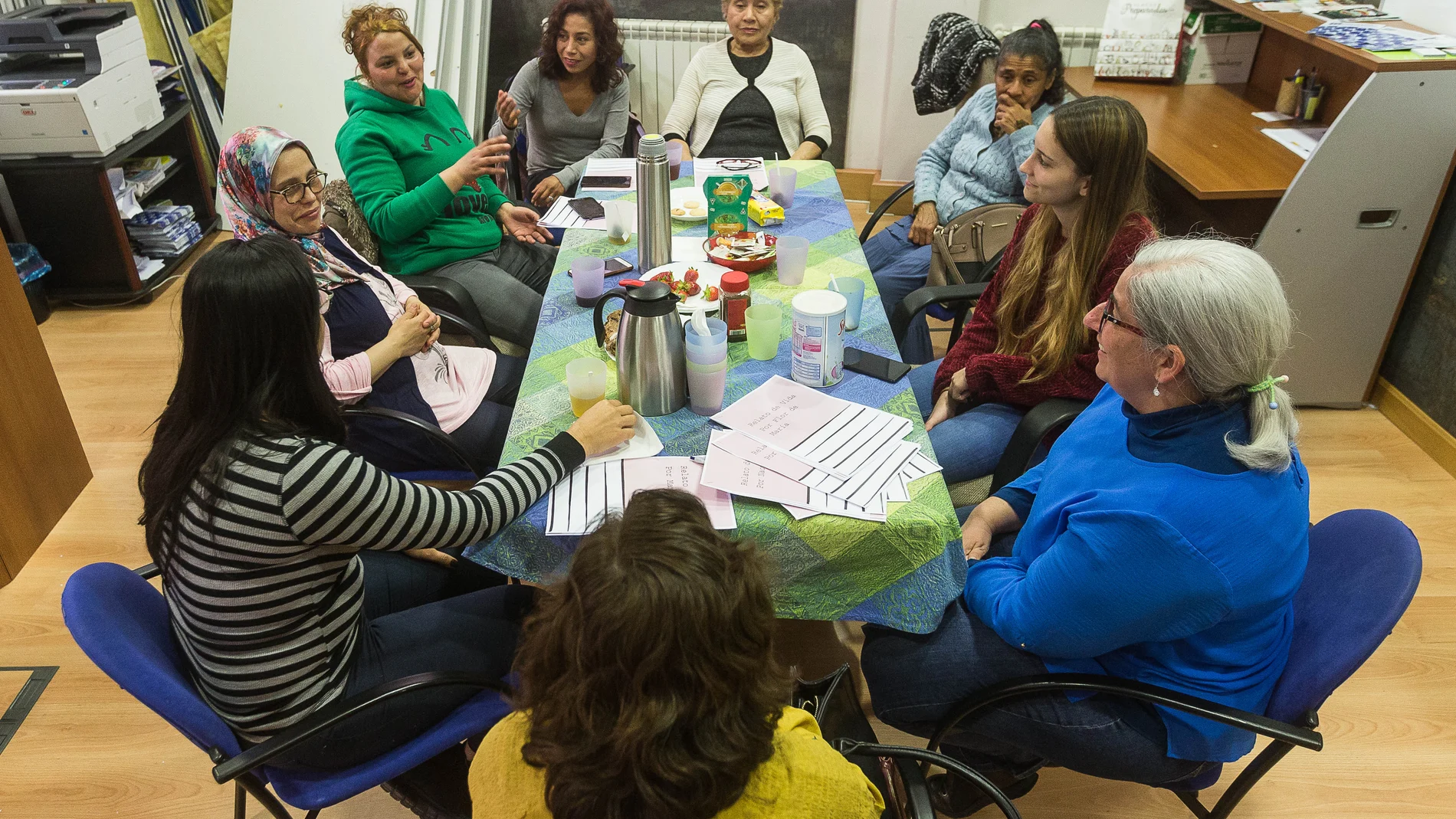 Actividad organizada por la Asociación Progestión de Valladolid para el intercambio cultural entre mujeres inmigrantes de distintos barrios de la ciudad.
