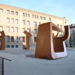 El homenaje proyectado por José Miguel Utande, dedicado a las víctimas del nazismo, en una imagen cedida por el autor