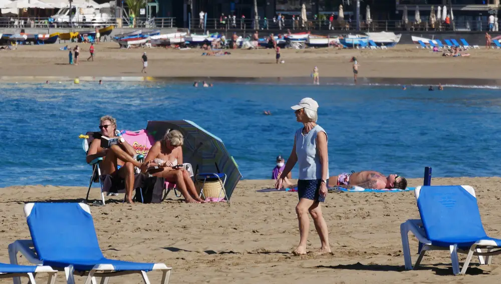 Ambiente en la Playa de las Canteras