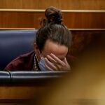 El vicepresidente segundo y líder de Unidas Podemos, Pablo Iglesias, en su escaño en el Congreso de los Diputados