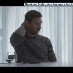 Leo Messi, durante la entrevista con Évole