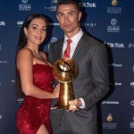 Georgina Rodríguez y Cristiano Ronaldo, en los Globe Soccer Awards.