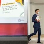 Rueda de prensa de Pedro Sánchez para rendir cuentas sobre su Gobierno durante el año 2020