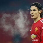 Edinson Cavani con el Manchester United.