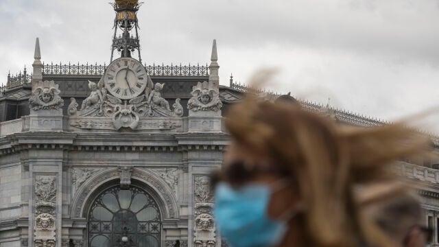 Facha de la sede del Banco de España, situada en la madrileña Plaza de Cibeles
