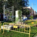 Lugar donde se encontraba el busto del Rey emérito