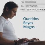 Nadal, escribiendo su carta a los Reyes Magos