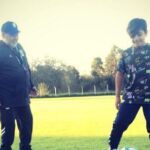 Maradona, junto a su nieto