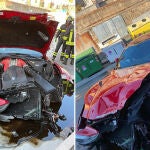 Estado en el que quedó el Ferrari de Federico Marchetti.