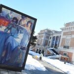 El museo del Prado, en Madrid, tras la nevada de 2021