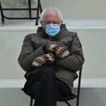 El senador demócrata Bernie Sanders durante la toma de posesión de Joe Biden como presidente