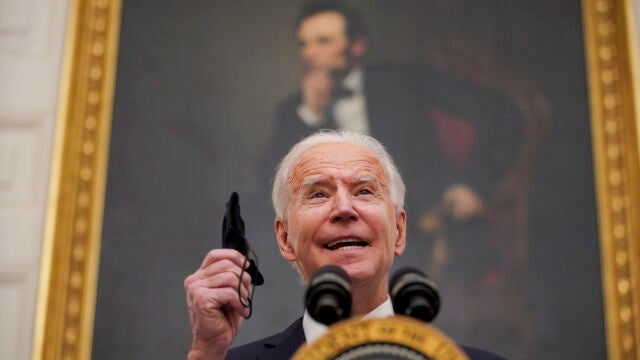 El presidente electo Joe Biden en su primer discurso desde la Casa Blanca