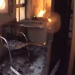 Estado en el que se encuentra el interior del edificio siniestrado en la calle Toledo de Madrid