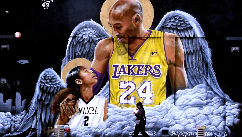 Mural en honor a Kobe y su hija en Los Ángeles. Photo: Keith Birmingham/Orange County Register via ZUMA/dpaKeith Birmingham/Orange County R / DPA22/01/2021 ONLY FOR USE IN SPAIN
