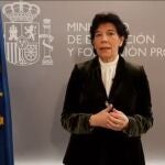 La ministra de Educación y Formación Profesional, Isabel Celaá