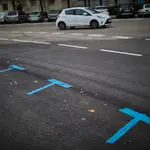 Zona azul del Servicio de Estacionamiento Regulado (SER) de Madrid