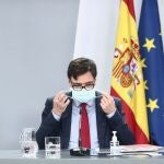 Salvador Illa durante una rueda de prensa posterior al Consejo de Ministros