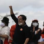 El candidato de Unión por la Esperanza y delfín de Correa, Andres Arauz, en un acto electoral el pasado domingo en Ecuador