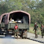 Soldados desplegados en Myanmar