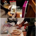 Combo de fotografías del material incautado por la Guardia Civil tras la desarticulación de una red de estafadores. EFE/ Guardia Civil
