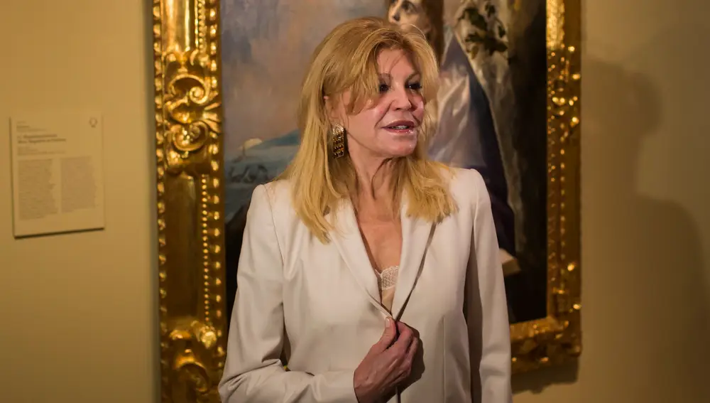 Carmen Cervera, La Baronesa Thyssen, en la Presentación de la Exposición "Obras Maestras de Budapest. Del Renacimiento a las Vanguardias"