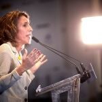 Àngels Chacón en un acto del PDeCAT en las elecciones al Parlament del 14 de febrero de 2021