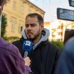 El rapero Pablo Hasel en un acto en los jardines Víctor Siurana de la Universidad de Lleida