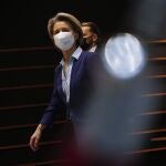 La presidenta de la Comisión, Ursula von der Leyen, ayer en el Parlamento Europeo