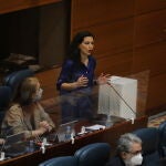 La portavoz de Vox, Roció Monasterio, en el Pleno de esta mañana en la Asamblea