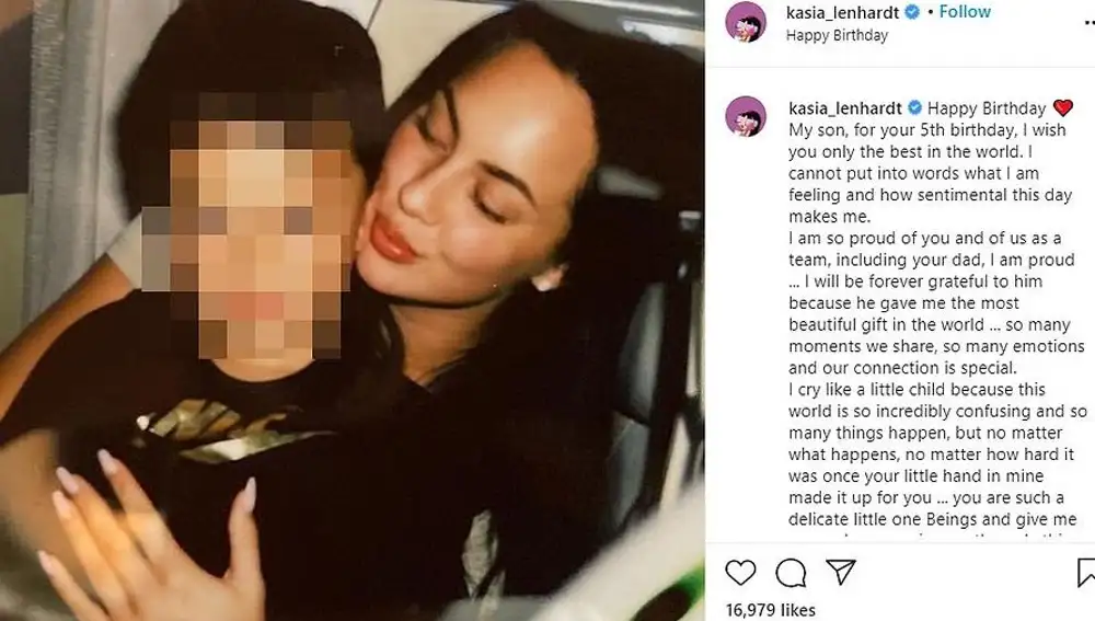 La felicitación de la modelo a su hijo Noah