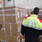 Los Mossos d'Esquadra recogen los equipos de protección individual (EPI’s) para las elecciones del 14F.MOSSOS D'ESQUADRA12/02/2021