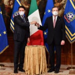 Giuseppe Conte en el traspaso de poder a Draghi