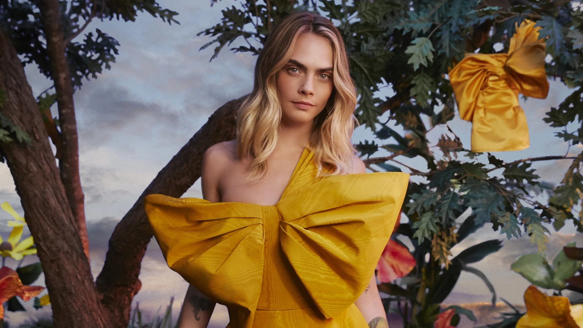 Cara Delevigne en la última colección de Oscar de la Renta