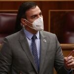 Pedro Sánchez hoy en la sesión de control al Gobierno
