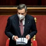 Mario Draghi, durante su discurso