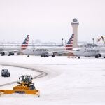 Aeropuerto de Dallas, esta noche volvió a nevar